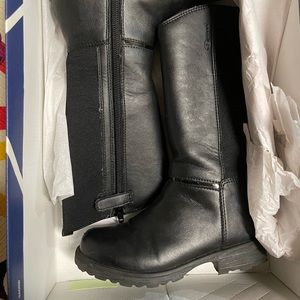 Genuine leather girls knee boots